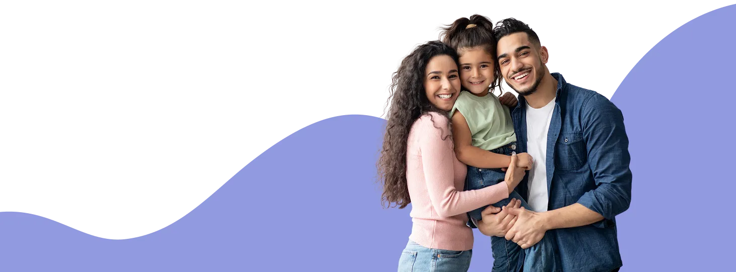 Happy family smiling at Trooth Pediatric Dentistry in Chicago